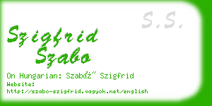 szigfrid szabo business card